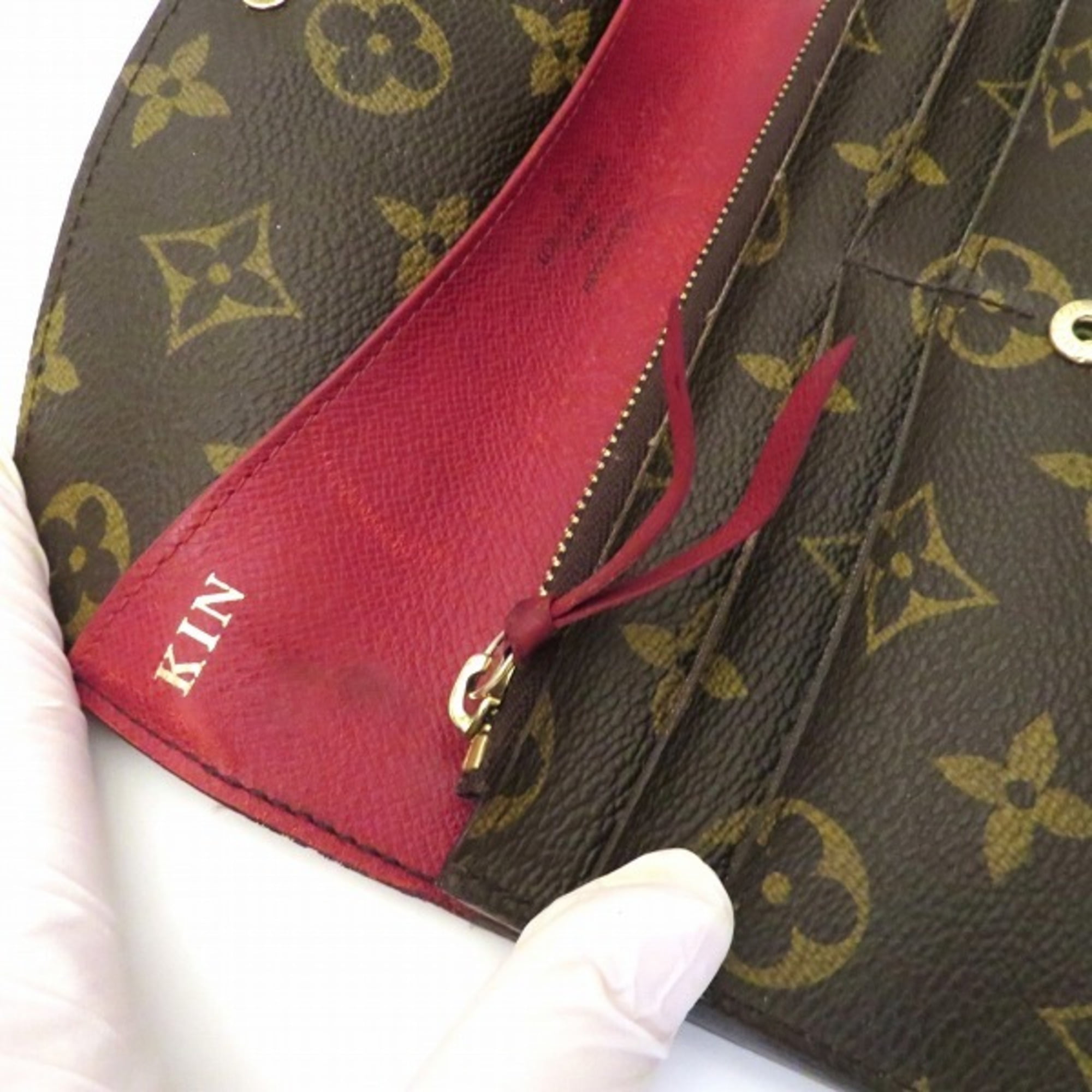 Auth Louis Vuitton Monogram Portefeiulle Emilie M60136 Wallet Leather  103448