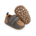 thumbnail image 5 of Xfvqtps Baby Walking Shoes Cute Bear Embroidery Double Strap Hook up Plush Lining Non Slip Comfortable Soft Sole Warm Winter Shoes Khaki, 5 of 5