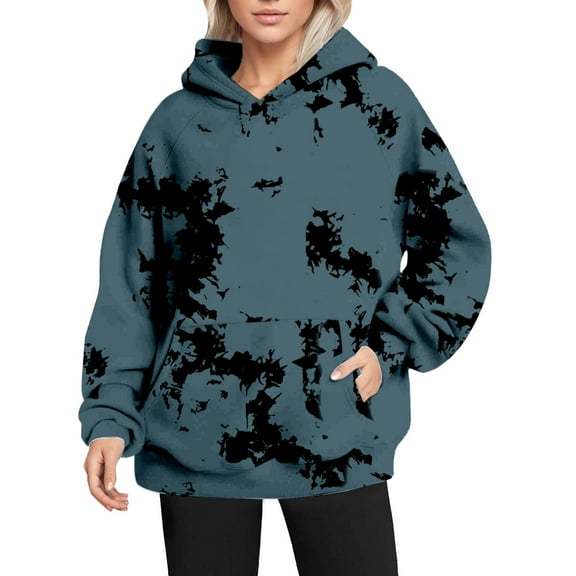 Bovemsi Sweatshirt for Women Fashion Spring Summer Casual Long Sleeve Hoodies Sweatshirts Top Camo Hoodie