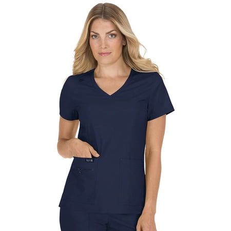 Koi Becca V Neck Scrub Top, Navy, L