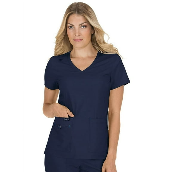 Koi Becca V Neck Scrub Top, Navy, L