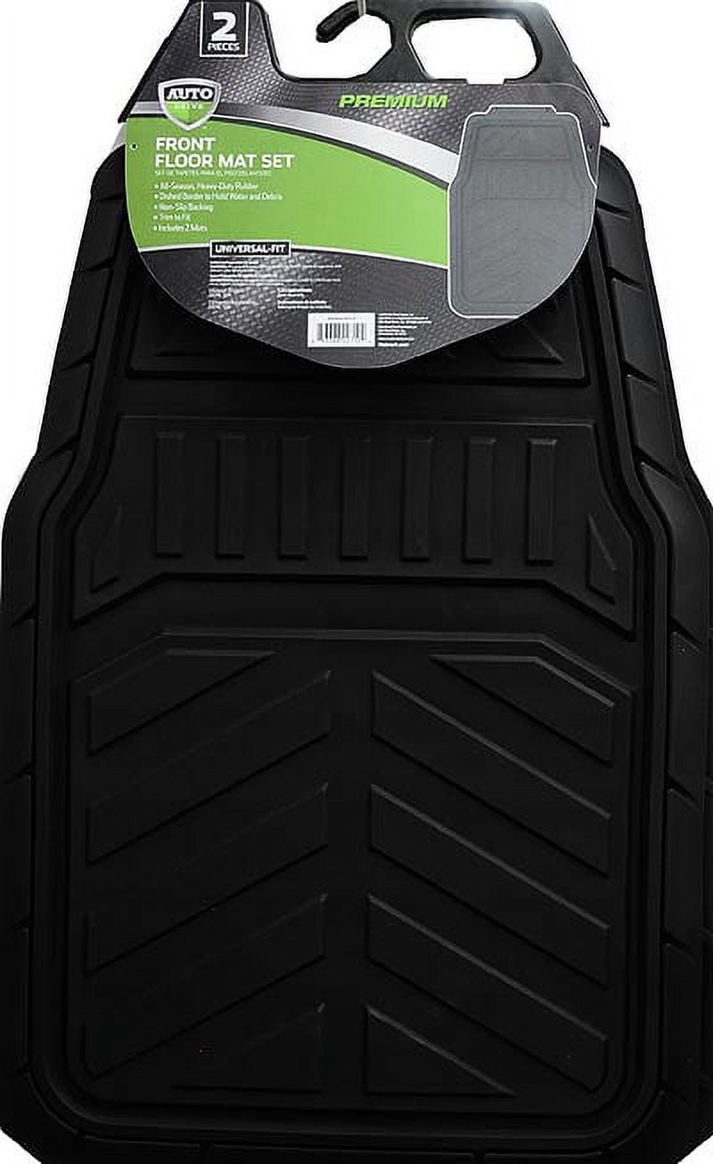 Auto Drive Rok Front Floor Mats 2 Piece Set Black
