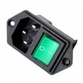 thumbnail image 3 of Ac Plug Socket C-14 10A/250V With Replaceable Switch 6A/250V Green Display Electrical Socket With Switch Home Improvement, 3 of 10