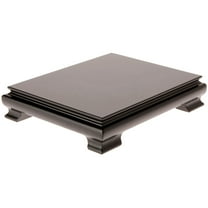 Plymor Black Rectangular Wood Veneer Footed Display Base, 9.625" W x 7.625" D x 1.75" H (9" x 7" Display Area)