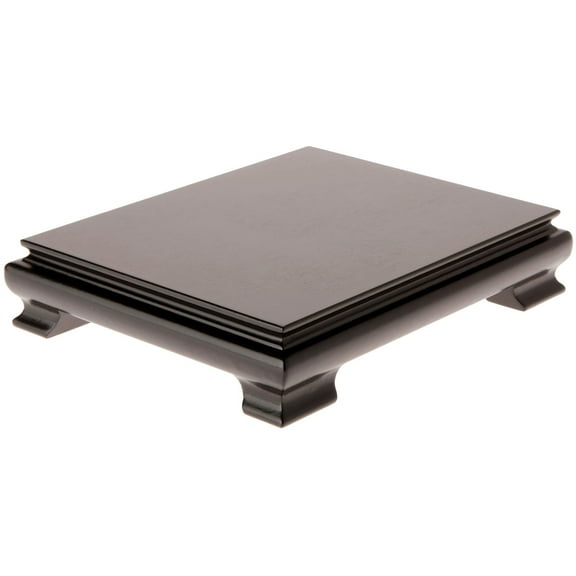 Plymor Black Rectangular Wood Veneer Footed Display Base, 9.625" W x 7.625" D x 1.75" H (9" x 7" Display Area)