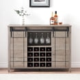 thumbnail image 4 of Farmhouse Bar Cabinet with Sliding Barn Door, 47" Rustic Wine & Coffee Station, 16-Bottle Rack, Adjustable Shelves for Dining Room, Kitchen, Living Room, 4 of 8