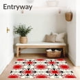 thumbnail image 3 of ODIKA 3'x5' Machine Washable Non-Slip Area Rug, Winter Starburst Plaid with Festive Checkered Detailing High Traffic Rug with Pad, Red, 622567, 3 of 8