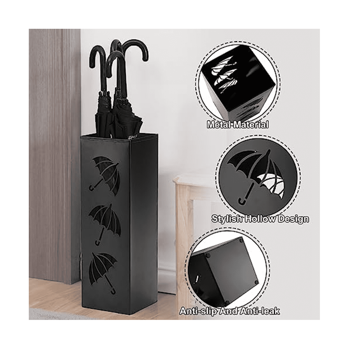 Metal Umbrella  Household Simple Square Round Umbrella Rack Lobby Moisture-Proof Umbrella Storage