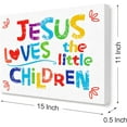thumbnail image 2 of Bible Verses Wall Art for Kids,Jesus Loves The Little Children Scripture Wall Art Canvas Ready to Hang For Nursery/Classroom/Bedroom Wall Decor,Christian Gifts for Kids, 2 of 6