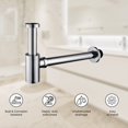 thumbnail image 5 of Ayna Decors Brass Contemporary Round Bottle P Trap 1 1/4, Basin Sink Waste Trap Drain Tube Kit Adjustable Height, Brushed Nickel Finish, 3 Pack, 5 of 5