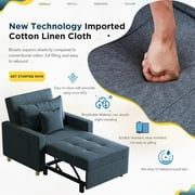 YODOLLA 3-in-1 Futon Convertible Sleeper Sofa Bed Chair for Living Room,Pull Out Couch in Navy Blue