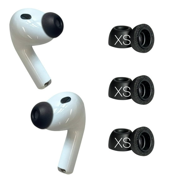 TENNMAK Replacement Eartips for AirPods Pro 3 (3rd Generation 2025), Ultra Soft Memory Foam, Comfort Noise Reduction, 3 Pairs (XS Size)