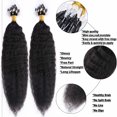 thumbnail image 2 of Benehair Human Hair Extensions Afro Kinny Straight Micro Loop Microlinks Remy Hair Full Head 1g Black Thick 100g, 2 of 8