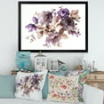 thumbnail image 3 of Designart 'Purple Retro Flowers With Brown Leaves On White' Traditional Framed Art Print, 3 of 4