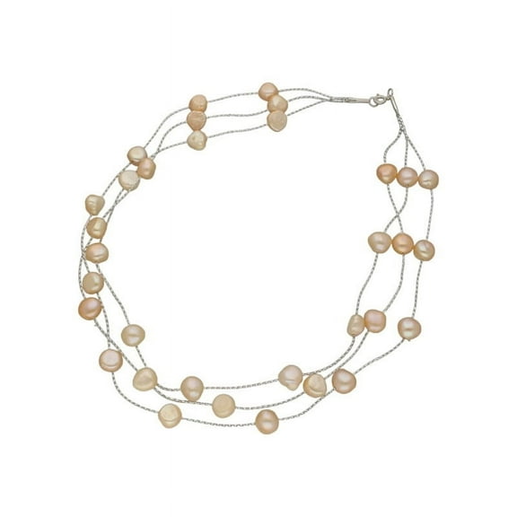 Multi-Layered 5mm Freshwater Pink Pearl Necklace For Women