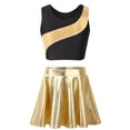 thumbnail image 2 of iiniim Girls Metallic Crop Top with Mini Skirt Ballet Dance Jazz Hip Hop Performance Competition Gold 10, 2 of 7