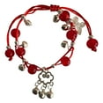 thumbnail image 3 of Clearance!Bell Red Rope Peace Lock Bracelet,Lucky Bell Bracelet for Women Handmade Rope Handchain Braided Rope Bell Bracelets FU Characters Pendant Wristband, 26cm, 3 of 9