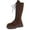 Z01 Brown, variant on Gyexs Suede Ankle Boots for Women Platform Low Heel Mid Calf Slouch Boots Comfortable Warm Winter Flat Snow Booties Red & Size 6.5