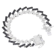 Charles Raymond Blinged Out Silver Round Luxury Mens Hip Hop Wristwatch w/Iced Out Bracelet - L0504RNB ZZ SLV Black Panther