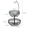 thumbnail image 6 of Auledio 2-Tier Fruit Basket Bowl with Banana Hook, Removable Vegetable Storage, Suitable for Countertops, Black, 6 of 7