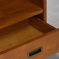 thumbnail image 5 of Simpli Home Draper 64 inch Tall Solid Wood Bookcase and Storage Unit, Tawny Brown Teak, 5 of 7