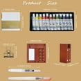 thumbnail image 6 of Mini Watercolor Paint Set, with 1 Walnut Wood Palette (8 Grids), 12 Vibrant Paints, 2 Sketch Books, 6 Brush Pens, Mini Watercolor Travel Set for Outdoor Sketching, Urban Sketchers, Artists, 6 of 7