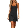 thumbnail image 2 of Diufon Summer Dresses for Women V Neck Sleeveless Dress Solid Color Casual Mini Dress, 2 of 9