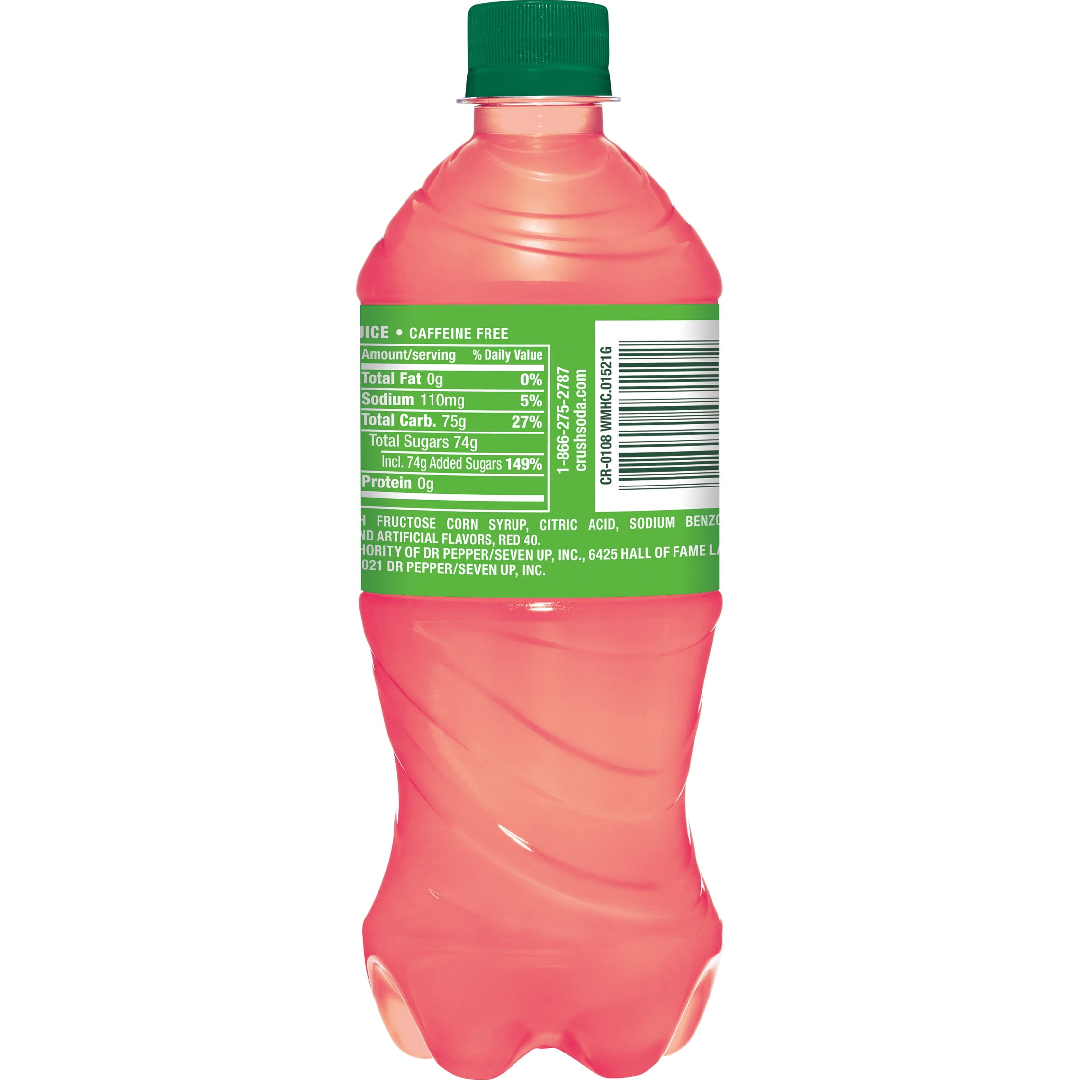 Crush Caffeine Free Watermelon Soda Pop, 20 fl oz, Bottle