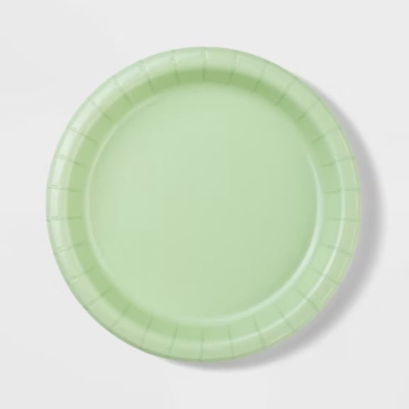 20ct 8.5" Disposable Dinner Plates Sage Green - Spritz