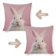 thumbnail image 3 of Cushion Covers White Bunny with Pink Throw Pillow Covers Decorative Floral Linen Pillow Cover Happy Easter Holiday Porch Pillows 16"x16" Pillow Case Farmhouse Rustic Cushion Case for Sofa Couch, 3 of 7
