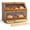 Walnut, variant on Double Layer Bamboo Bread Box for Kitchen Countertop, Cutting Board, and Stainless Steel Bread Knife, Large Capacity Storage Container with Clear Windows (Self-Assembly)
