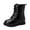 BK1, variant on Gilrs Combat Boots Lace Up Ankle Booties Black Leather Combat Boots Punk Goth Riding Boot BK1 5.5-6 Years
