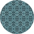 thumbnail image 1 of Ahgly Company Machine Washable Indoor Round Transitional Tiffany Blue Area Rugs, 7' Round, 1 of 7