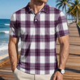 thumbnail image 2 of Uwinwear Men's Polo Shirts Short Sleeve Casual Polo T Shirt Color Block Slim Fit Golf Shirts Big and Tall Summer Tops,Pink,XXXL, 2 of 6