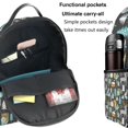 thumbnail image 5 of Lsque Moose Squirrel owls tree Pattern Backpack – School Travel Canvas Daypack with Ergonomic Padded Straps, Multiple Compartments & Leather Handle, 5 of 5