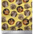 thumbnail image 1 of Soimoi Velvet Fabric Cat Face Animal Printed Fabric 1 Yard 58 Inch Wide, 1 of 3
