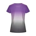 thumbnail image 4 of Askfv Womens Casual Summer O-Neck T-Shirt Gradient Printed Blouse Short Sleeve Shirt Tunic Top, 4 of 5