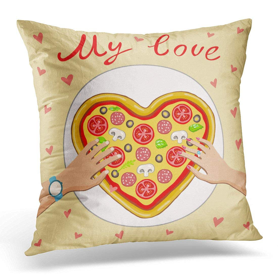 Pizza Princess Funny Pizza Lover Throw Pillow Multicolor 16x16