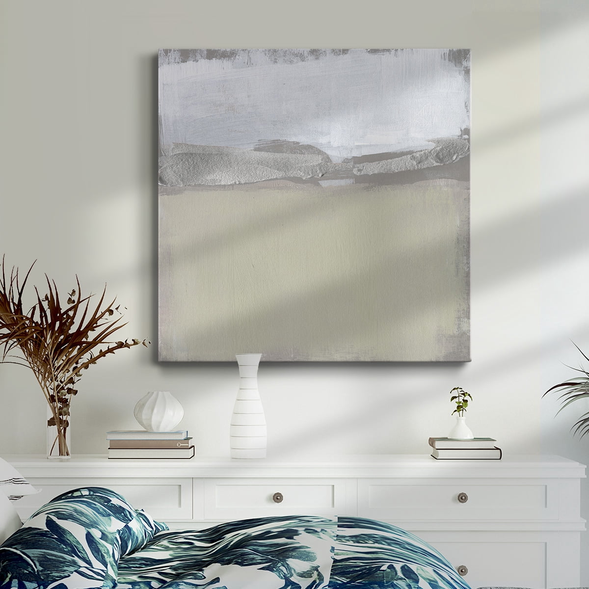 Wexford Home Silver Ribbon Horizon II-Premium Gallery Wrapped Canvas, 40" x 40" - Ready to Hang