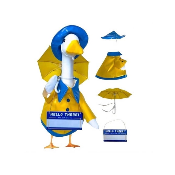 23-Inch Raincoat-Style Porch Goose Costume Yellow, Blue