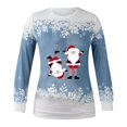 thumbnail image 3 of EGNMCR Chandail en Molleton de Noël pour Femmes T-shirt Imprimé d'Hiver Manches Longues Blouse Col Rond Hauts Décontractés, 3 of 3