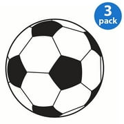 (3 Pack) Ashley, ASH10032, Soccer Ball Magnetic Whitebrd Eraser, 1 Each, Black,White