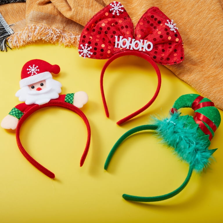 Joyfy 12 Pack Christmas Headbands Xmas 3D Head Hats  display picture 3