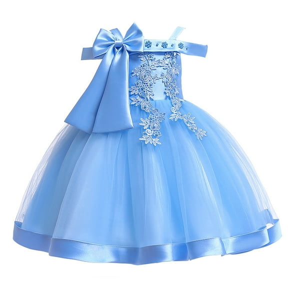 HuaAngel Girls Beaded Floral Embroidery Long Ribbon Pageant Princess Dress X192 Sizes 4-10