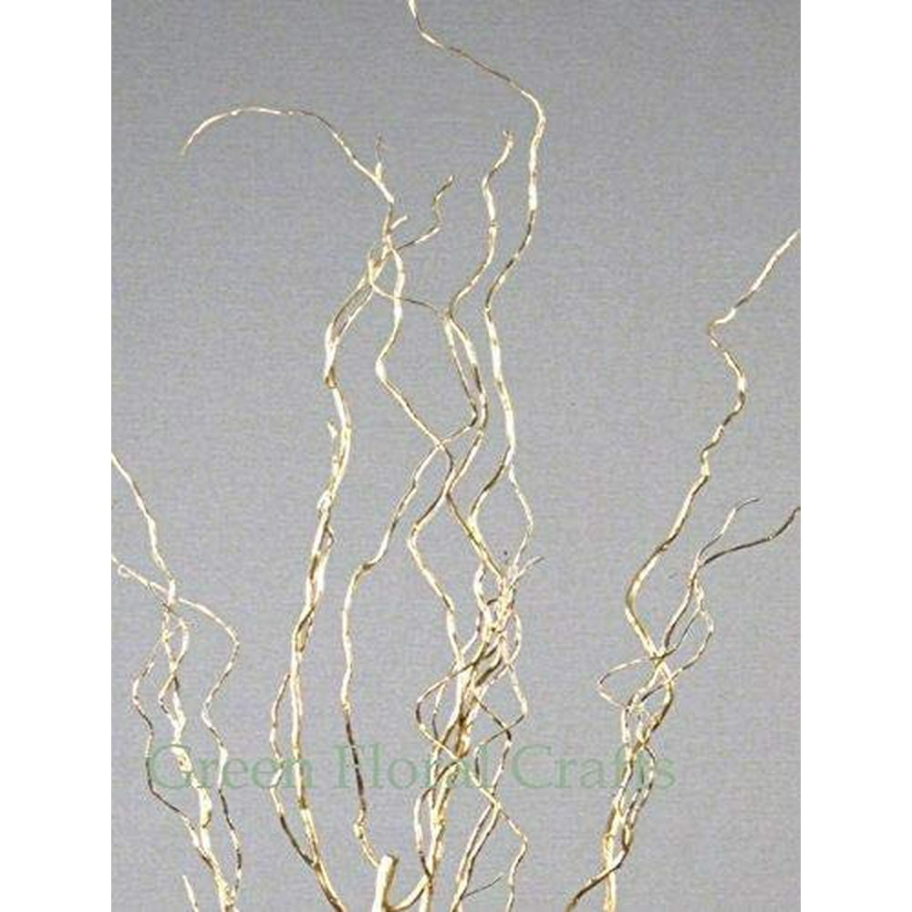 Decorative Curly Willow Branches Gold 45 FT