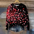 thumbnail image 5 of successthop Valentine Sweatshirts for Women Red Heart Fleece Oversized Crewneck No Hood Pullover Tops Long Sleeve Jumper, 5 of 5