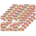 thumbnail image 5 of EREHome Aquarelle Roses Crâne Set de Support de Plaque de Set de 6, Tapis de Table Protecteur 12x18 Pouces, 5 of 5