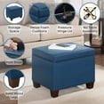 thumbnail image 4 of Convenience Concepts Madison Storage Ottoman, Blue Faux Leather, 4 of 7