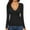 Black, variant on SNKSDGM Women's Plus Casual Easter Shirt Womens Short Sleeve Tops Plus Size Women's Wrap Ruched Deep V Neck Slim fit Long Sleeve Lined T Shirt Tunic Tops Tee Summer Tops for Women
