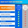 thumbnail image 3 of Full Mattress Bag for Moving and Storage, Reusable Heavy Duty Tarp Waterproof Full Size Bed Mattress Cover, Zippered Mattress Protector with 8 Strong Carrying Handles,77’’ L x 57’’ W x 15’’ D, 3 of 8